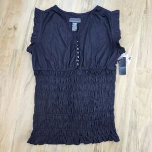 🔺️NWT Attention Black Smocked Sleeveless Top Medium